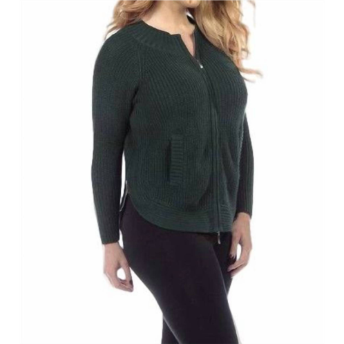 ANGEL front & side-zip cardigan in hunter