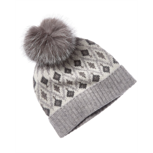 sofiacashmere lurex fairisle wool & cashmere-blend hat