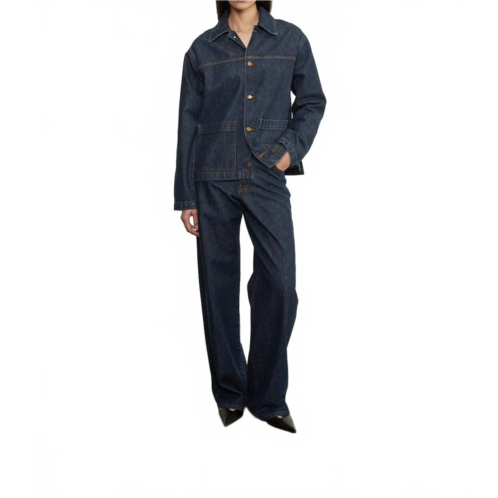 Enza Costa field jacket in dark rinse