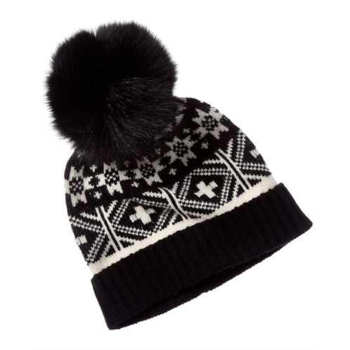 sofiacashmere fairisle wool & cashmere-blend hat