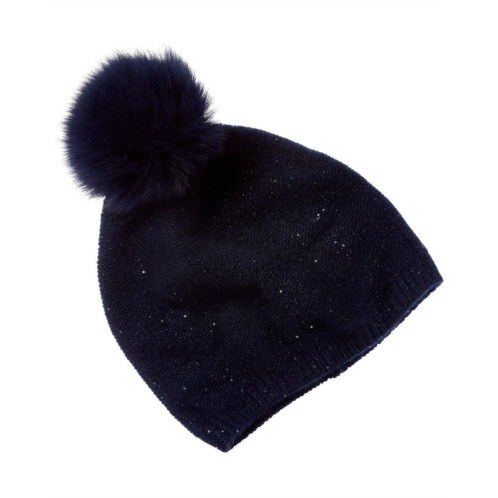 sofiacashmere lurex lattice stitch cashmere hat