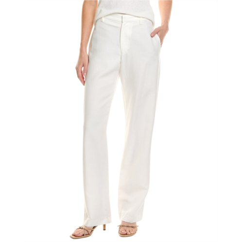 Enza Costa twill straight leg linen-blend trouser