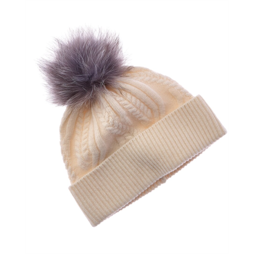 Amicale Cashmere winding cable cuff wool & cashmere-blend hat