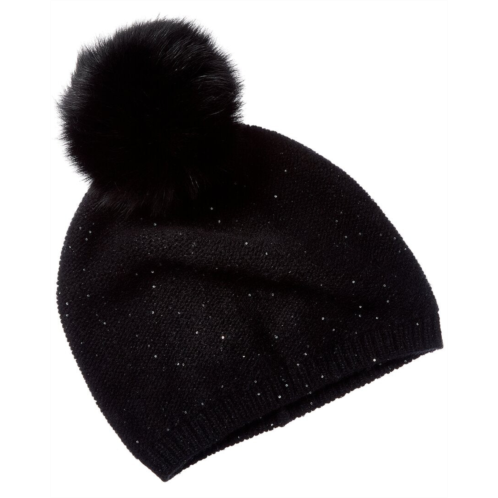 sofiacashmere lurex lattice stitch cashmere hat