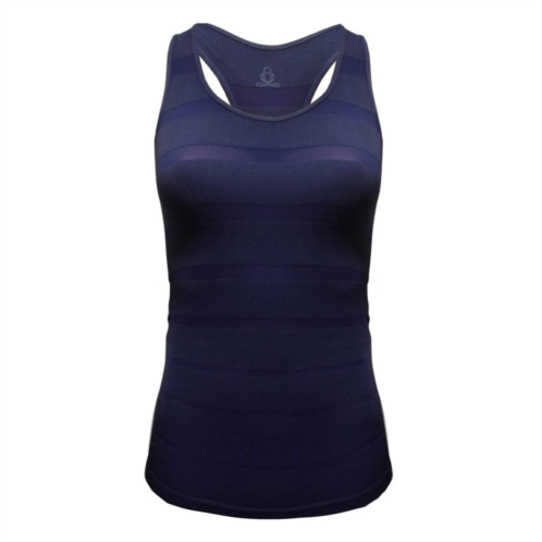 Phat Buddha women york racerback tank top in navy blue