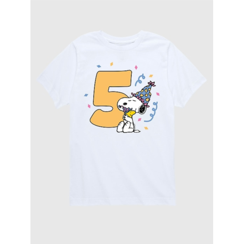 Gap Toddler Peanuts 5th Birthday Short Sleeve Graphic T-Shirt
