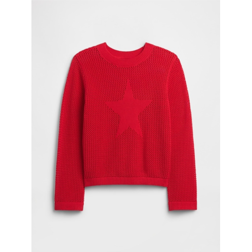 Gap Kids Relaxed Crochet Crewneck Sweater
