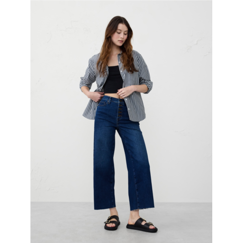 bananarepublic Wide-Leg High-Rise Cropped Jean