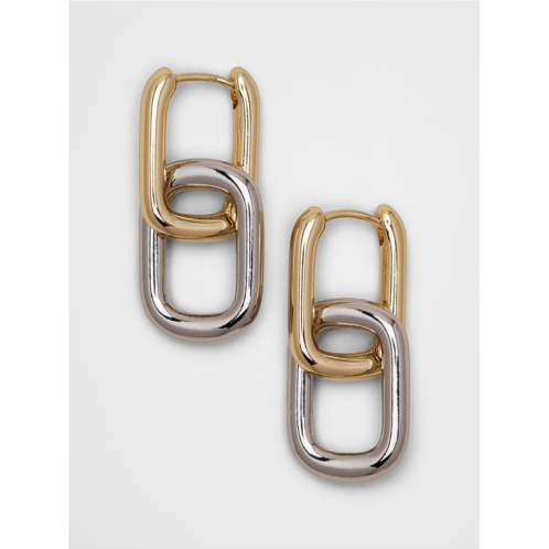 bananarepublic Mixed Metal Interlock Paperclip Earrings