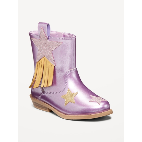 OldNavy Shiny Side-Zip Western Boots for Toddler Girls