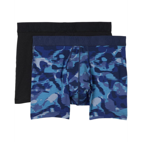 Mens SAXX UNDERWEAR Droptemp Cooling Cotton Boxer Brief Fly 2-Pack