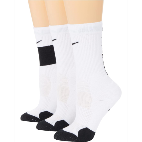 Kids Nike Kids Elite Crew Socks 3-Pair (Little Kid/Big Kid)