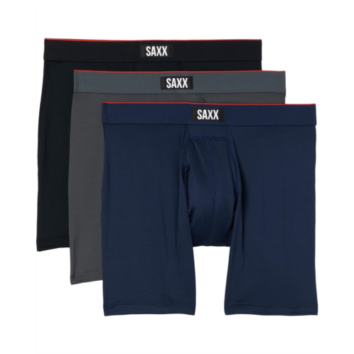Mens SAXX UNDERWEAR Multi-Sport Mesh Boxer Brief Fly 3-Pack