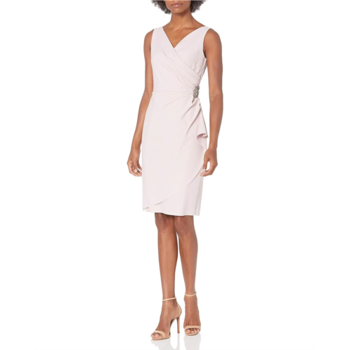 Womens Alex Evenings Short Slimming Dress with Side Ruched Skirt