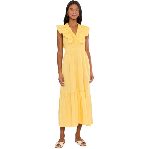 Womens Adrianna Papell Ruffle Front Maxi Dress
