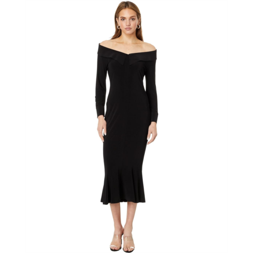 Womens Norma Kamali Off Shoulder NK Shirt Fishtail Dress To Midcalf