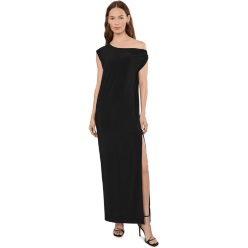 Womens Norma Kamali Drop Shoulder Long Dress w/ Side Slit