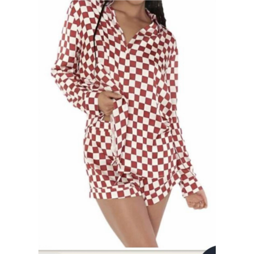 Show Me Your Mumu checkered early riser pj red checker