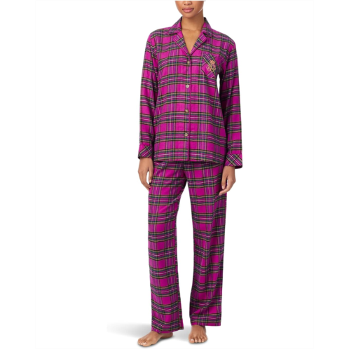 POLO RALPH LAUREN Long Sleeve Brushed Twill Notch Collar PJ Set