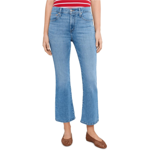 Womens Madewell Stretch Flare Crop in Midvale Wash with Raw