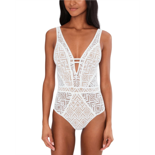 BECCA Classic Color Play Crochet Plunge One-Piece
