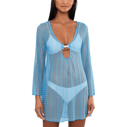 Womens BECCA Golden Metallic Crochet Buckle Tunic