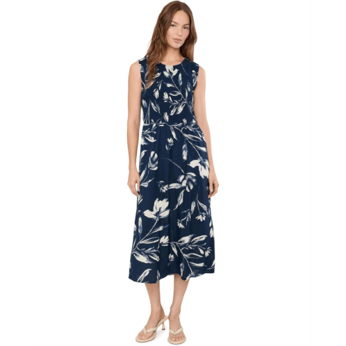 Womens Calvin Klein Sleeveless Smocked Floral Midi