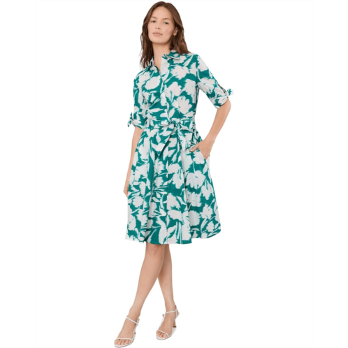 Womens Calvin Klein Short Sleeve Floral Cotton A-Line