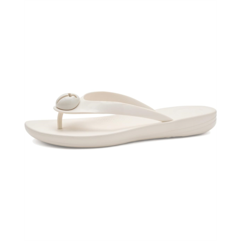 Womens FitFlop Iqushion Glossy-Button Flip-Flops