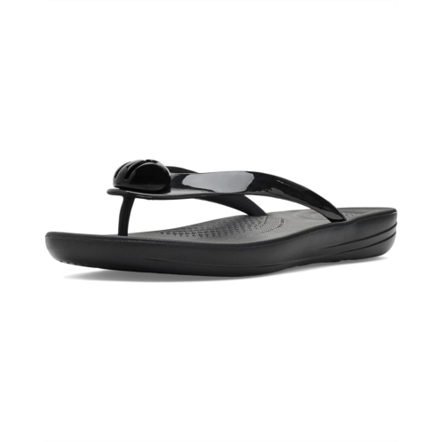 Womens FitFlop Iqushion Glossy-Button Flip-Flops