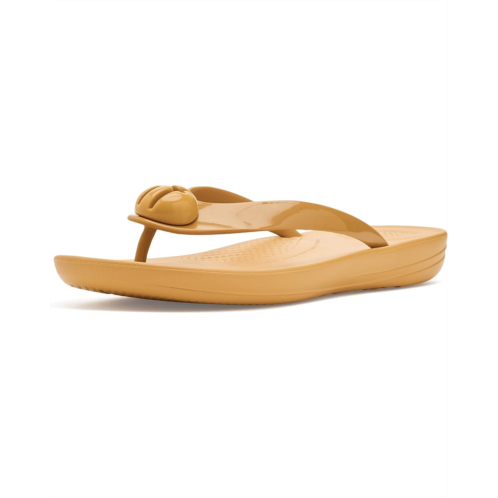 Womens FitFlop Iqushion Glossy-Button Flip-Flops