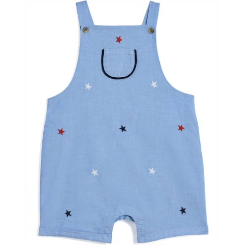 Boys Janie and Jack Flag Embroidered Overalls (Infant)