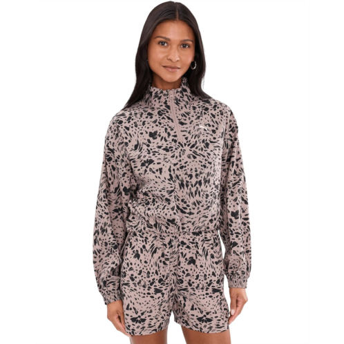 Womens PUMA Essentials Graphics Animal Print Relaxed Woven Half-zip Jacket