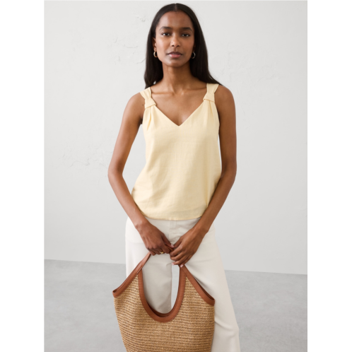 bananarepublic Linen-Blend Knotted Top