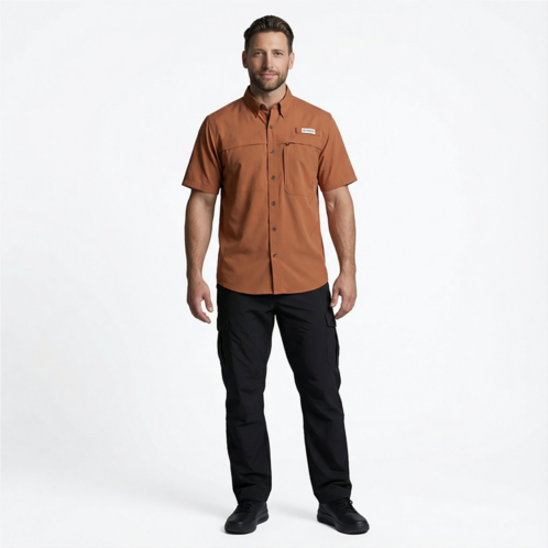 Magellan Outdoors Mens Explorer Trek Short Sleeve T-shirt Amber Brown