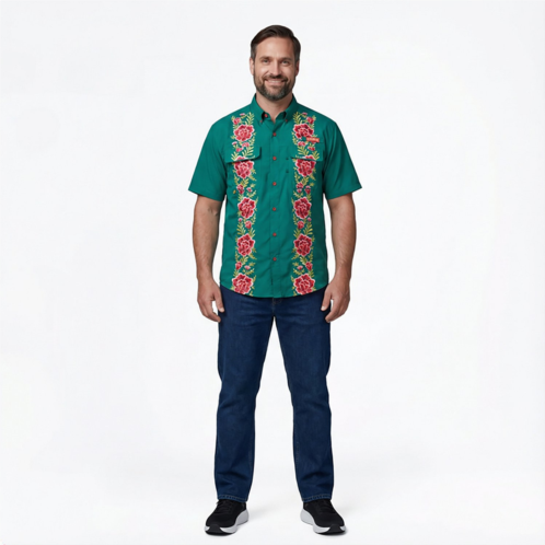 Magellan Outdoors Mens Laguna Madre Flores Button Down Shirt