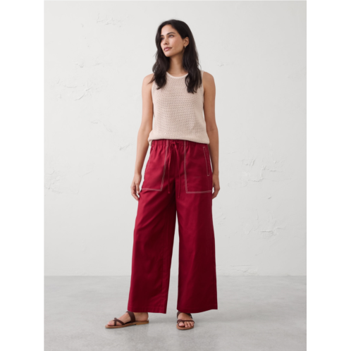 bananarepublic Wide-Leg Mid-Rise Twill Pull-On Utility Pant