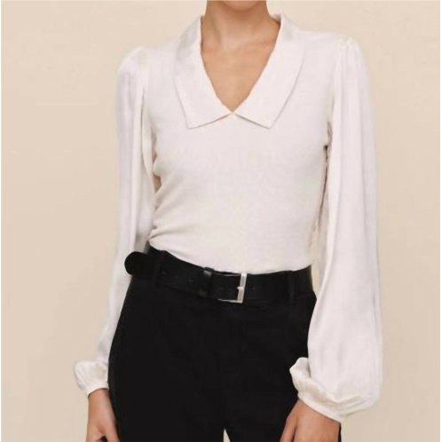 Bella Dahl collared v-neck top in winter white