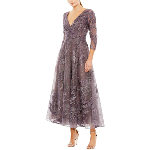 Mac Duggal 3/4 sleeve midi dress