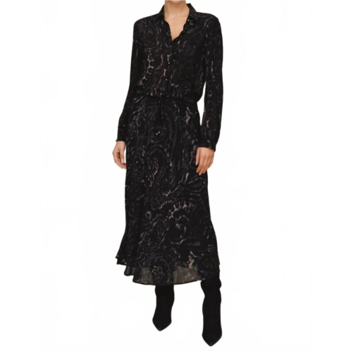 Bella Dahl bias full maxi skirt in black paisley