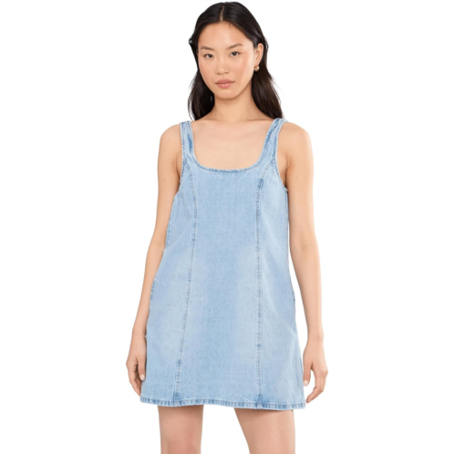 Womens Blank NYC Summertime Flare Denim Min Dress in Blue