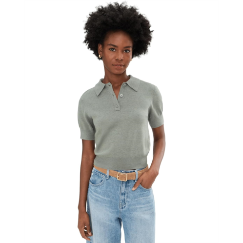 Splendid Christa Polo Short Sleeves Sweater