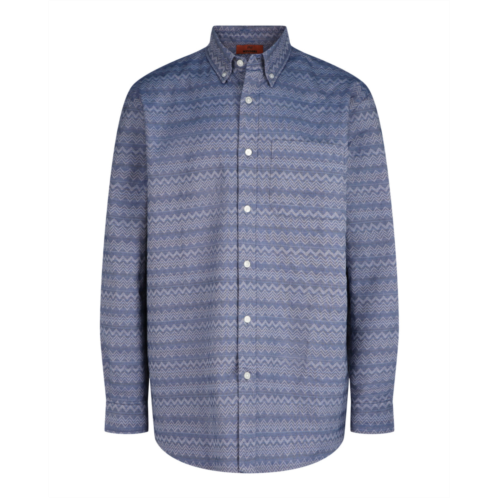 M Missoni chevron-pattern long-sleeve button-down shirt