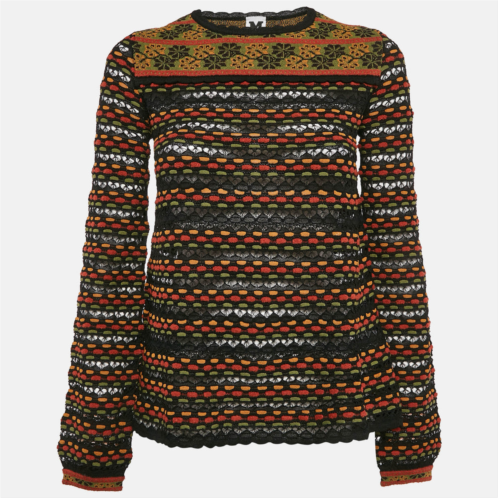 M Missoni multicolor pointelle knit top