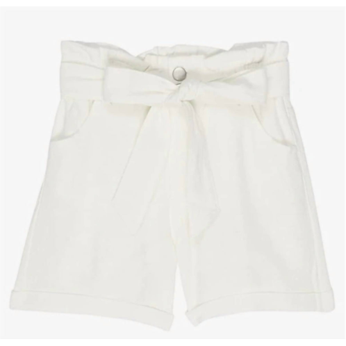 Vintage Havana girls belted button-up shorts in white