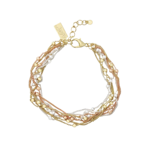 SAVVY CIE JEWELS tri-color multi layer bracelet