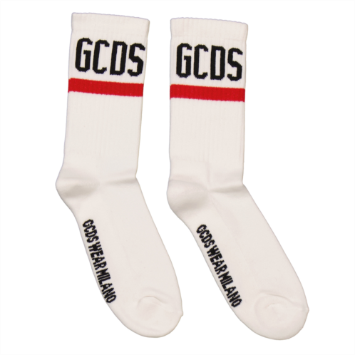 GCDS Logo Brand White Socks Brand Size II (Medium)