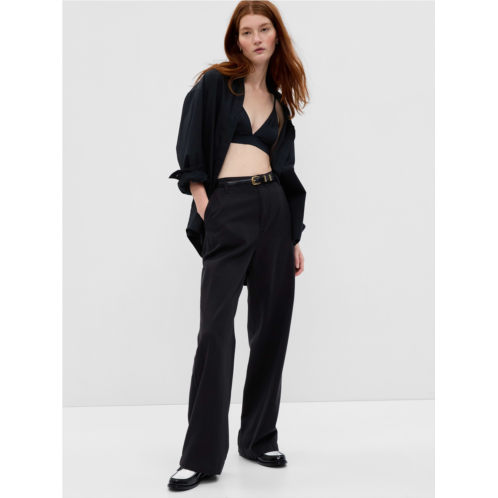 Gap Mid Rise Twill Wide-Leg Khakis