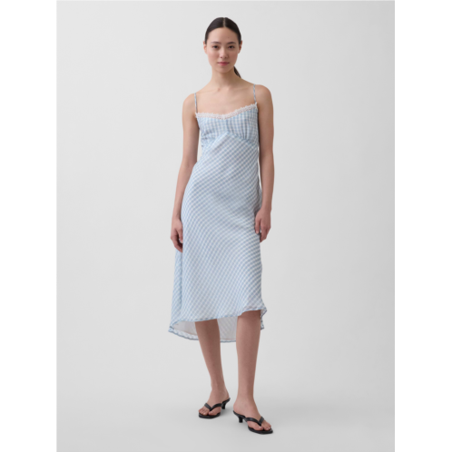 Gap Gingham Midi Slip Dress