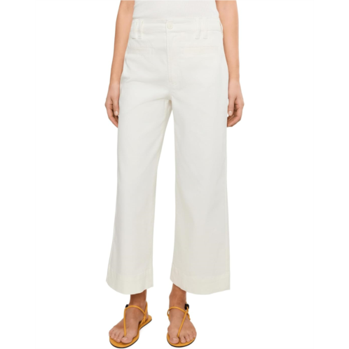 Womens Liverpool Los Angeles High-Rise Crop Wide Leg Pants with Welts Pockets 26